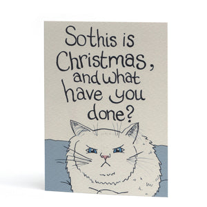 So this is Christmas - Grumpy Cat Greetings Card - The Curious Pancake