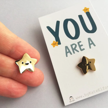 Load image into Gallery viewer, Enamel Pin - You Are A Star - Positive Gold Star Pin - By Kate Elford
