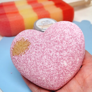 Sweet Heart Bath Bomb - Little Shop of Lathers -heart shaped sweet smelling bath bombs - Bath treats
