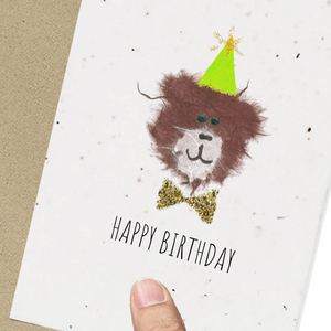 Wildflower Seed Plantable Greetings card - Happy Birthday - Teddy Bear - Eco Friendly Cards