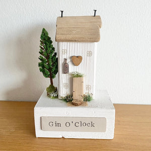 Gin O'Clock Wooden Cottage - Tina's Lovely Creations