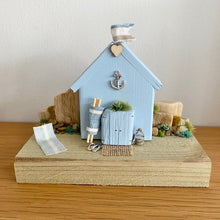 Load image into Gallery viewer, Beach Hut - Pale Blue - Wooden Cottage - Tina&#39;s Lovely Creations
