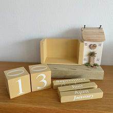 Load image into Gallery viewer, Perpetual Calendar with Wooden Cottage - Three colours to choose - Tina&#39;s Lovely Creations
