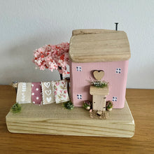 Load image into Gallery viewer, Washday Wooden Cottage - Pink Washday Cottage - Tina&#39;s Lovely Creations
