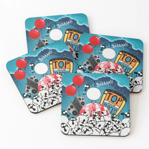 Coaster - Top of the Flocks! - Sheep Puns - Top of the Pops - Mervyn Tay Art