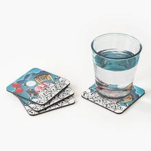 Load image into Gallery viewer, Coaster - Top of the Flocks! - Sheep Puns - Top of the Pops - Mervyn Tay Art
