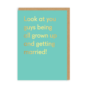 Look at you guys being all grown up and getting married! Greetings Card - OHHDeer - Wedding Card