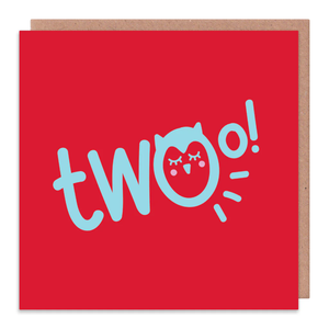 Age Card - 2 - Twoo Birthday card - Whale and Bird