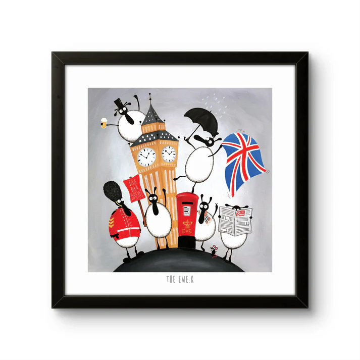 Print - The Ewe.K - Sheep Puns - United Kingdom - Mervyn Tay Art