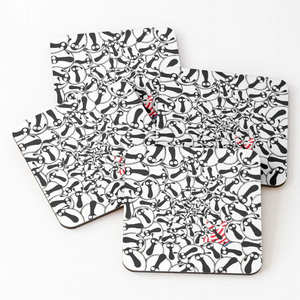 Coaster - Where's Woolly? - Sheep Puns - Where's Wally - Mervyn Tay Art