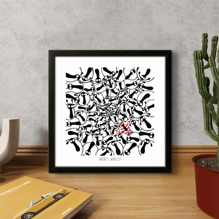 Print - Wheres Woolly? - Sheep Puns - Wheres Wally - Mervyn Tay Art