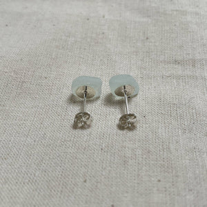 Sea Glass Stud Earrings - Sterling Silver - various colours - Fayth Seaglass