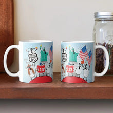 Load image into Gallery viewer, Ceramic Mug - Ewe.S.A - Sheep Puns - Mervyn Tay Art
