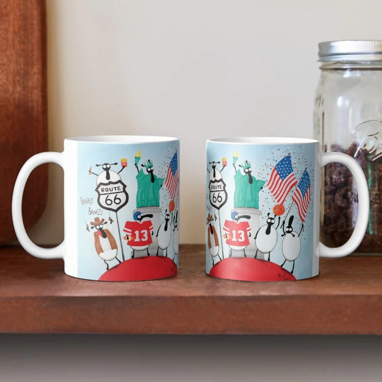 Ceramic Mug - Ewe.S.A - Sheep Puns - Mervyn Tay Art