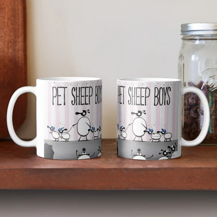 Ceramic Mug - Pet Shop Boys - Sheep Puns - Mervyn Tay Art