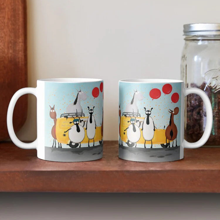 Ceramic Mug - Only Ewes And Horses - Sheep Puns - Mervyn Tay Art