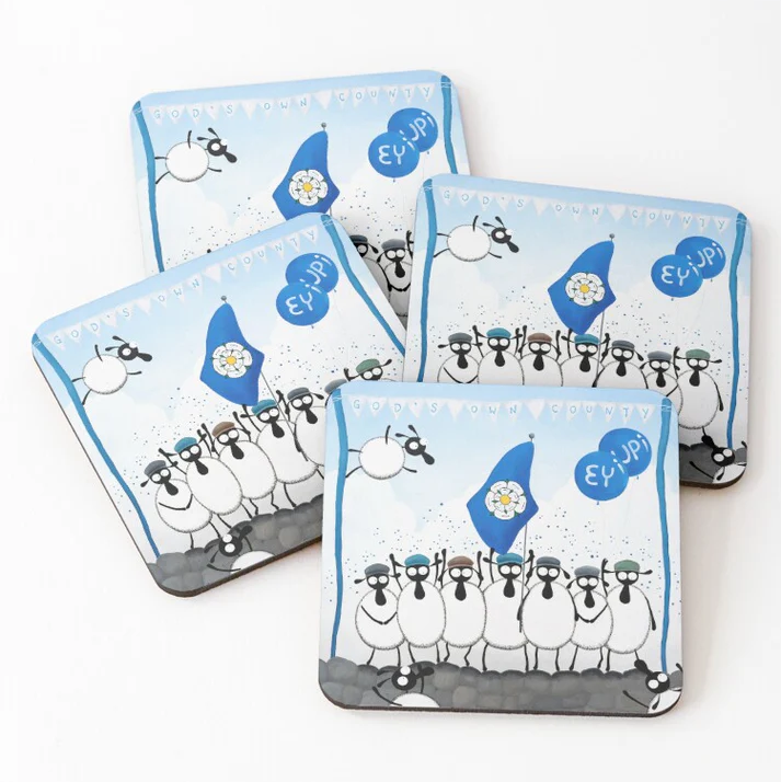 Coaster - Yorkshear Day - Sheep Puns - Yorkshire Gift - Mervyn Tay Art