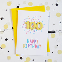 Load image into Gallery viewer, Confetti Birthday Card - Age 100 - Altered Chic
