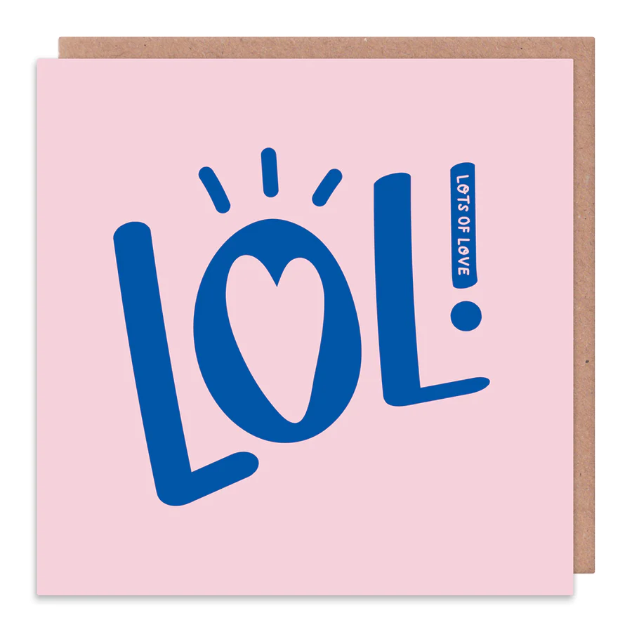 LOL - Lots of Love greetings card - Valentines / Anniversary - Whale and Bird