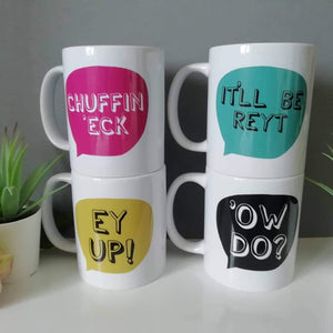 Yorkshire sayings Mugs - Ey Up - Fred & Bo - Yorkshire Slang