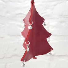 Load image into Gallery viewer, Leather Christmas Tree Decoration - Red - Shadowcrafts
