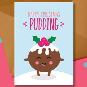 Christmas Pudding Card - Blush and Blossom - Christmas Greetings