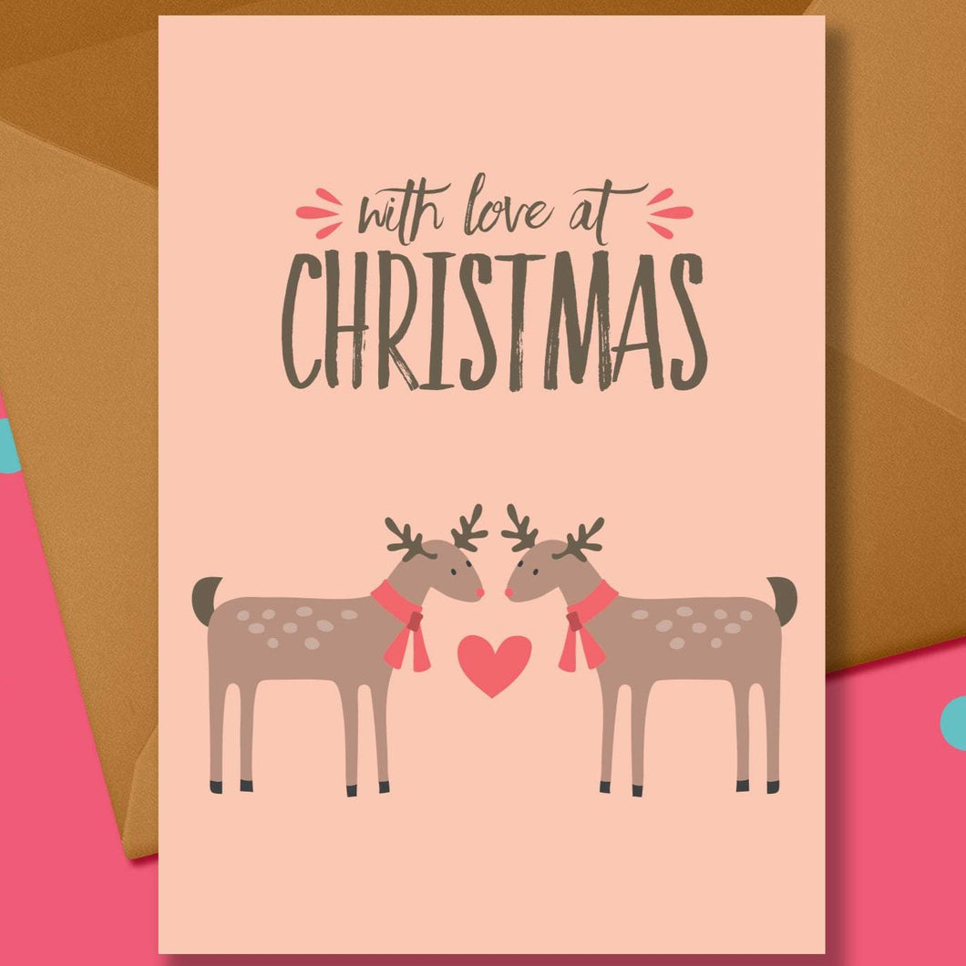 With Love at Christmas - Deers in love - Blush and Blossom - Christmas Greetings