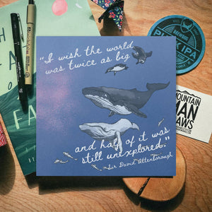 Humpback Whales - David Attenborough 8" Square Print - MountainManDraws