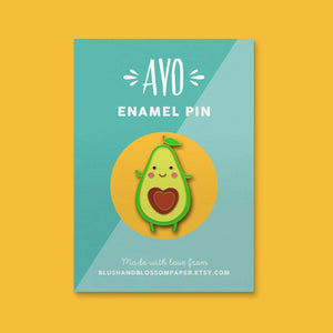 Avocado Enamel Pin - Blush and Blossom - food lovers - cute gift ideas