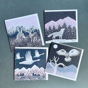 Snow Geese Greetings Card - Rach Red Designs