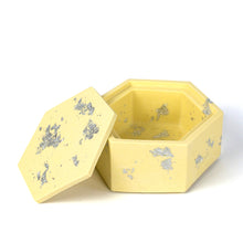 Load image into Gallery viewer, Trinket Box - Jesmonite - Yellow/Silver - Nine Angels

