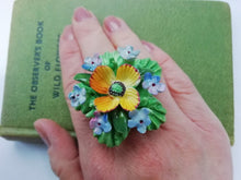 Load image into Gallery viewer, Vintage China Flowers Ring - Urban Magpie - statement china jewellery
