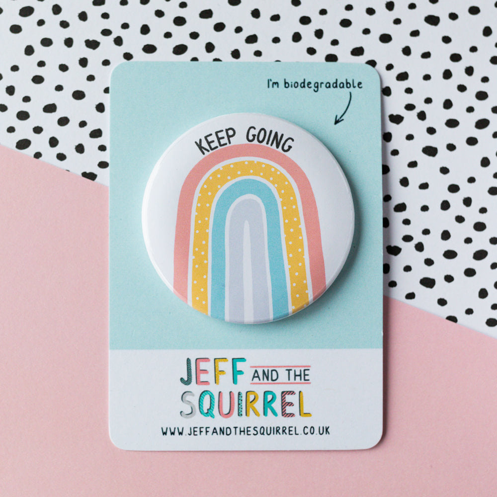 Keep Going Rainbow badge - Jeff and the Squirrel