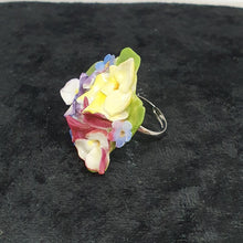 Load image into Gallery viewer, Vintage China Flower Bouquet Ring - Urban Magpie - statement china jewellery
