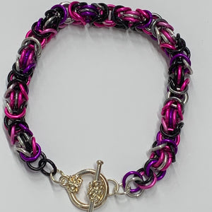 Chain-Maille bracelets - unusual jewellery - colourful bracelets - Indigo Plum Creations