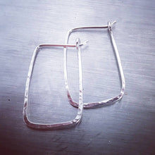 Load image into Gallery viewer, Sterling Silver Hammered Geometric Hoop Earrings - Maxwell Harrison Jewellery - gift idea
