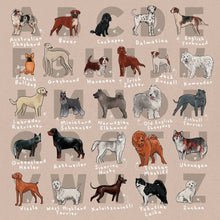 Load image into Gallery viewer, The Alphabet of Dogs - Dogs of the World 8&quot; Square Print - MountainManDraws
