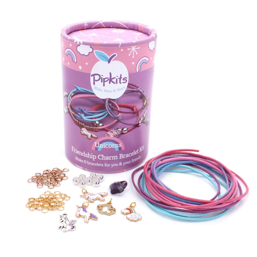 Unicorn Friendship Charm Bracelet kit - Children's Jewellery Making Kit - Pipkits