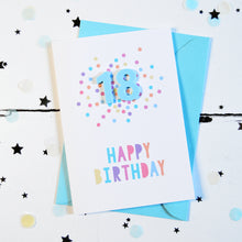 Load image into Gallery viewer, Confetti Birthday Card - Age 18 - Altered Chic
