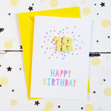 Load image into Gallery viewer, Confetti Birthday Card - Age 18 - Altered Chic
