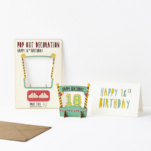 Load image into Gallery viewer, 18th Birthday - Wooden Pop Out Card and Decoration - card and gift in one - The Pop Out Card Company
