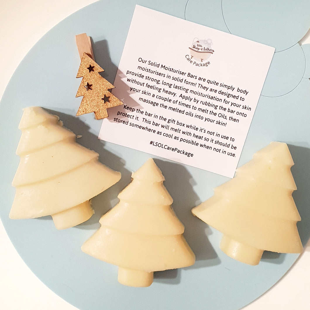 Merry Christmas Solid Moisturiser Bar - Little Shop of Lathers - handmade Christmas Tree body bar - Christmas gift ideas