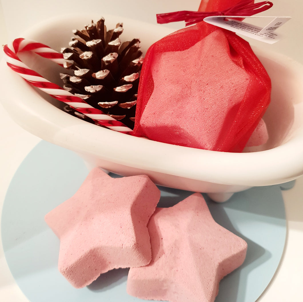 Christmas Star Bath Bomb - Little Shop of Lathers - handmade bath treat - Christmas gift ideas