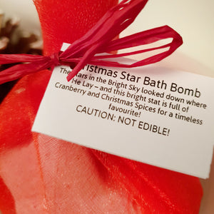 Christmas Star Bath Bomb - Little Shop of Lathers - handmade bath treat - Christmas gift ideas