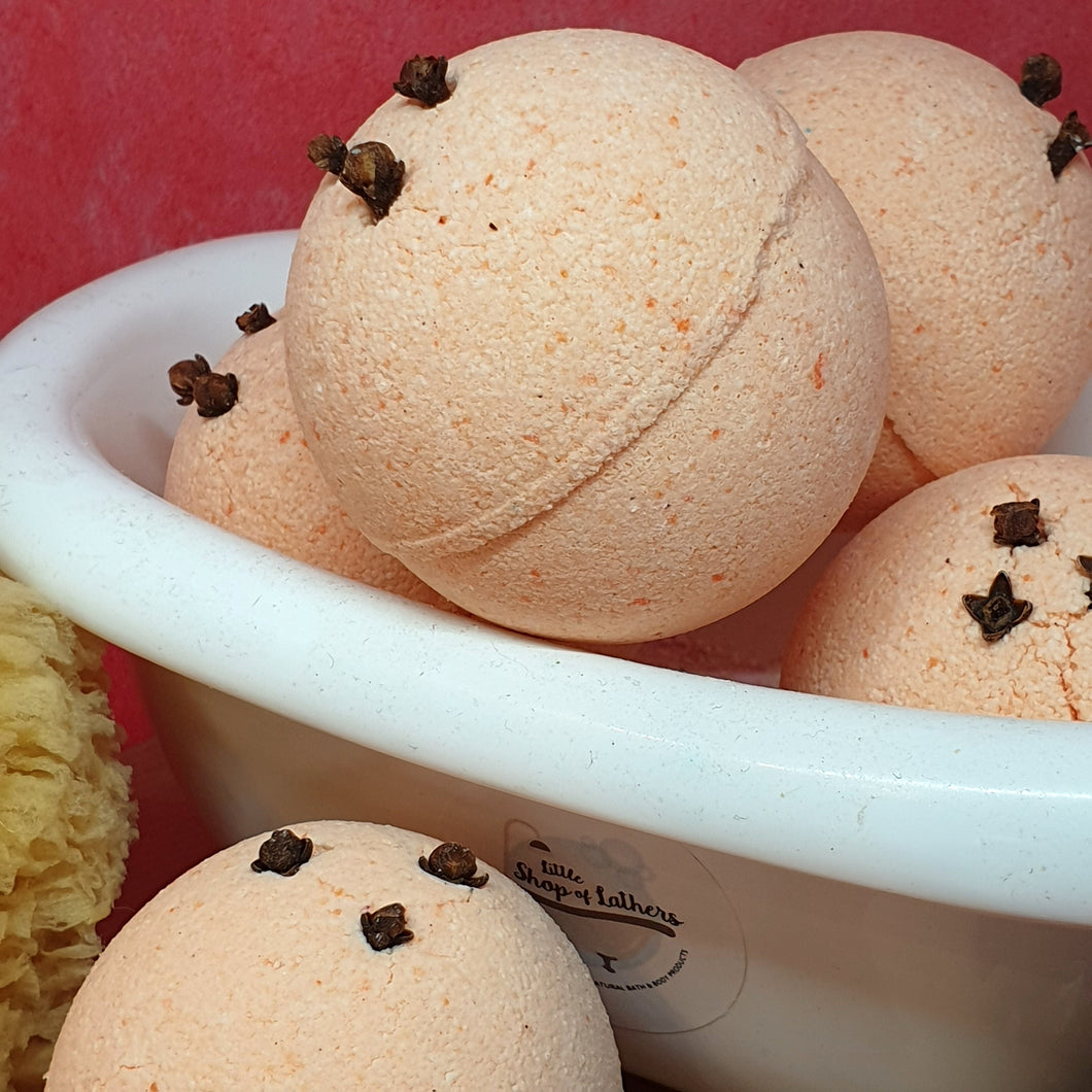 Christingle Bath Bombs - Little Shop of Lathers - handmade bath treat - Christmas gift ideas