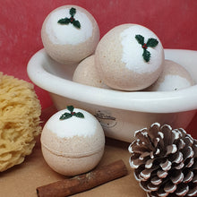 Load image into Gallery viewer, Christmas Pudding Bath Bomb - Little Shop of Lathers - handmade bath treat - Christmas gift ideas
