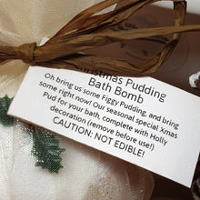 Load image into Gallery viewer, Christmas Pudding Bath Bomb - Little Shop of Lathers - handmade bath treat - Christmas gift ideas
