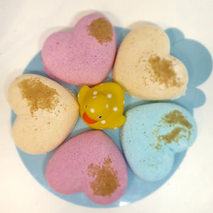 Sweet Heart Bath Bomb - Little Shop of Lathers -heart shaped sweet smelling bath bombs - Bath treats