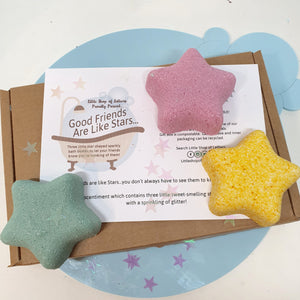 Good Friends are Like Stars - pampering bath bomb gift set - Little Shop of Lathers - friendship