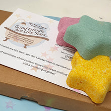 Load image into Gallery viewer, Good Friends are Like Stars - pampering bath bomb gift set - Little Shop of Lathers - friendship
